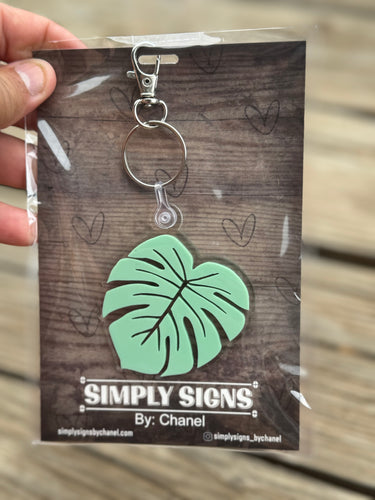 Monstera Keychain