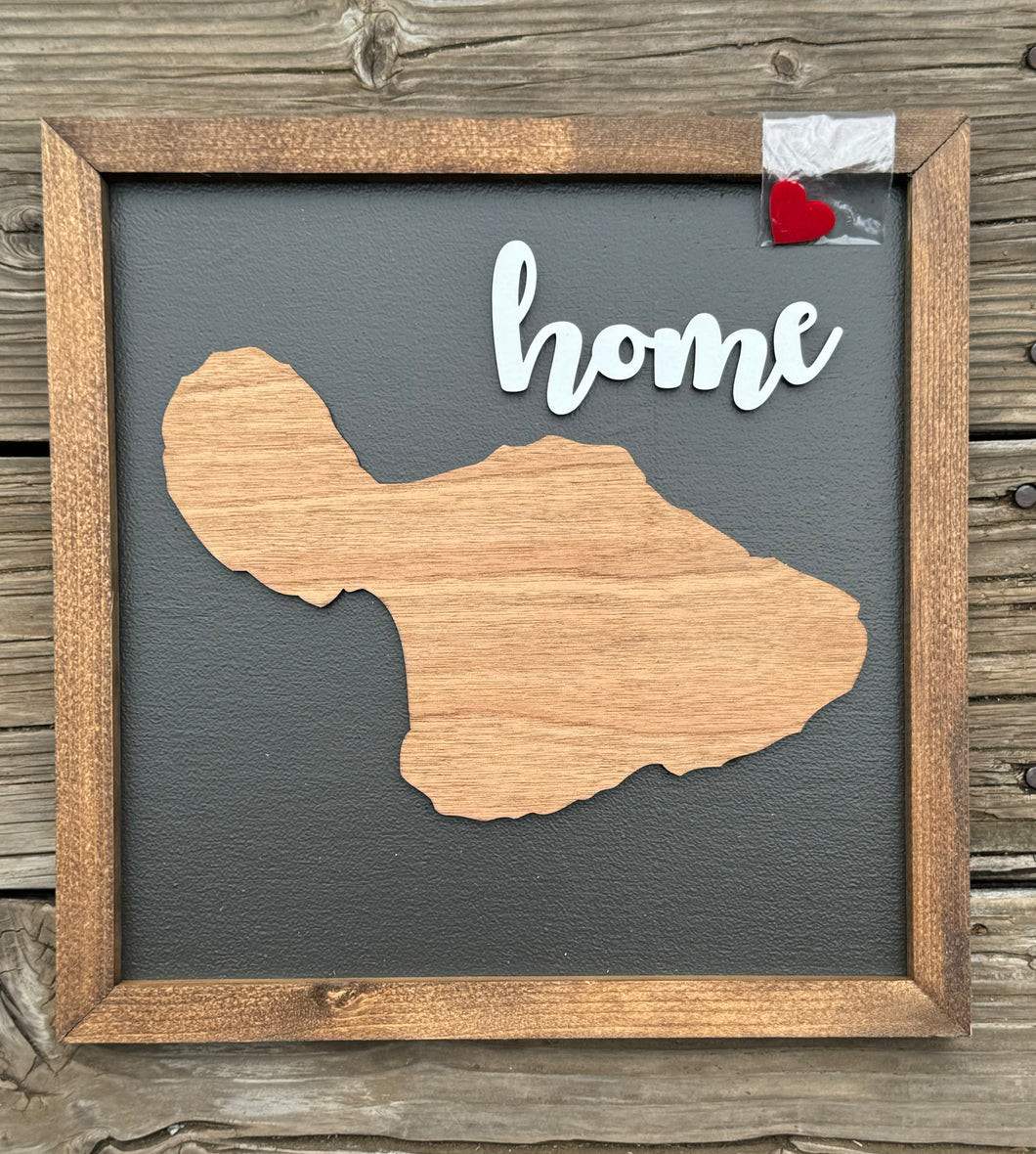 Maui Island with heart